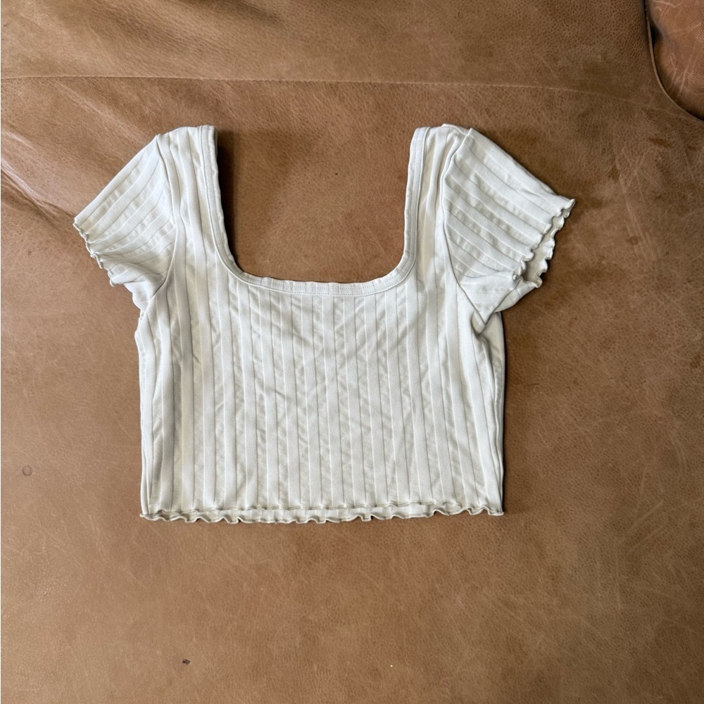 Offline By Aerie Groove Crop Top Cream Women’s Size XS - Picture 6 of 7